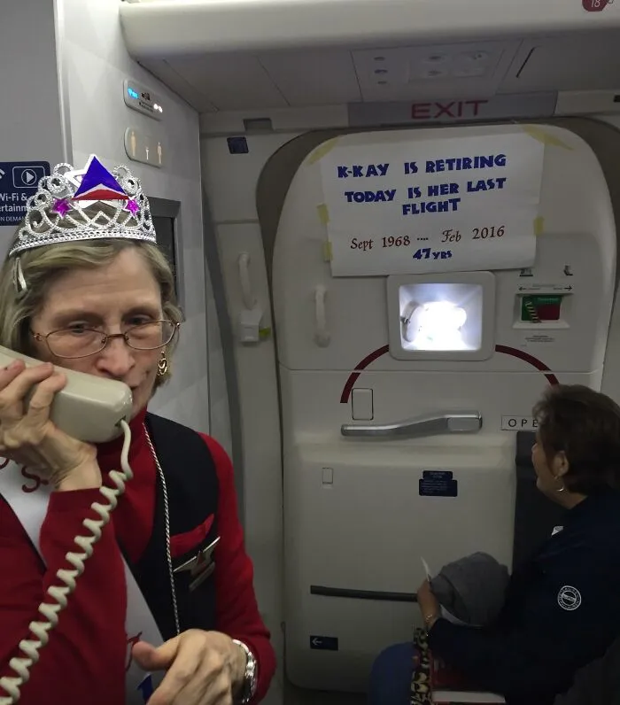 This Cute Air Hostess's Last Day At Work Before Retiring