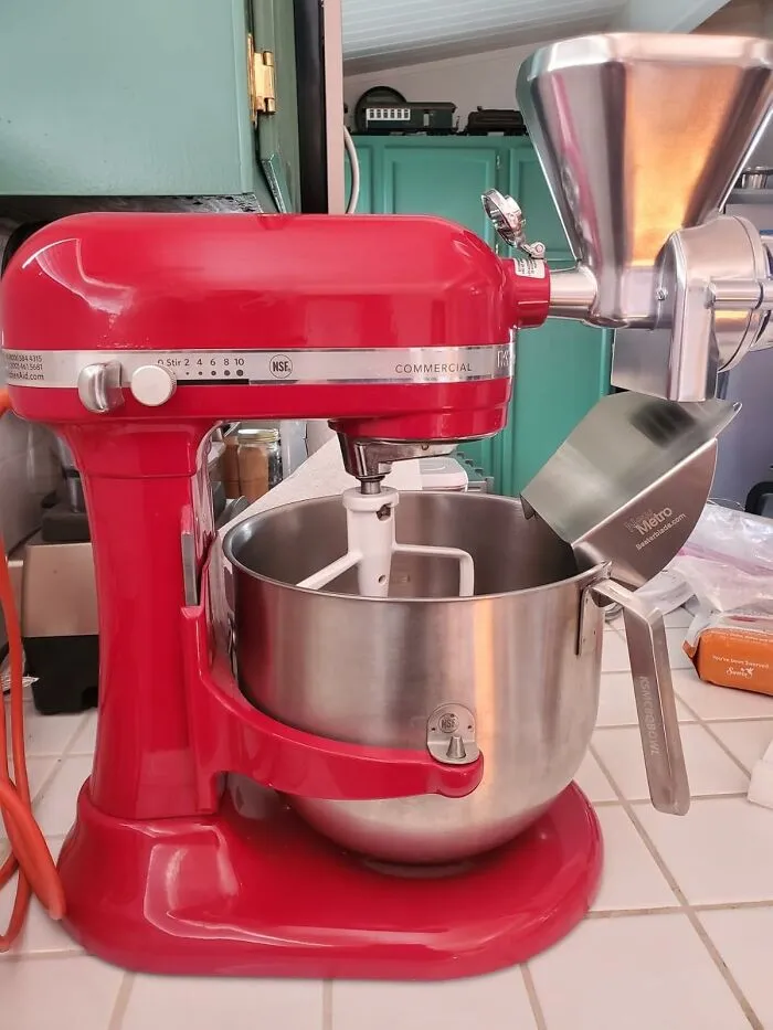Your KitchenAid Mixer's Secret Ambition To Moonlight As A Professional Baker Can Now Be Realized With A <a Style="Display:inline;" Href="Https://Www.amazon.com/KitchenAid-Kgm-Metal-Grain-Attachment/Dp/B003dvp1v6?ie=utf8&th=1&linkcode=ll1&tag=bpraccoon-20&linkid=4e4c3ce155060098ecdedbc66e3c9ac7&language=en_us&ref_=as_li_ss_tl" Target="_blank">  <span Style="Font: Inherit; Color: #d74b1f;"> KitchenAid Grain Mill Attachment </Span>