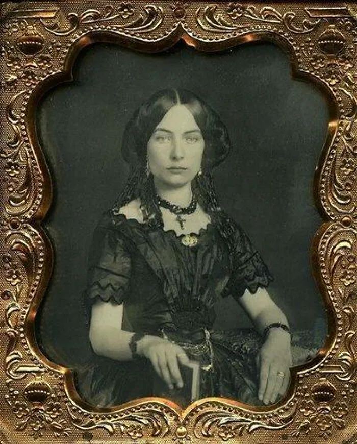 Daguerreotype Of A Beautiful Lady Holding A Book, 1850s