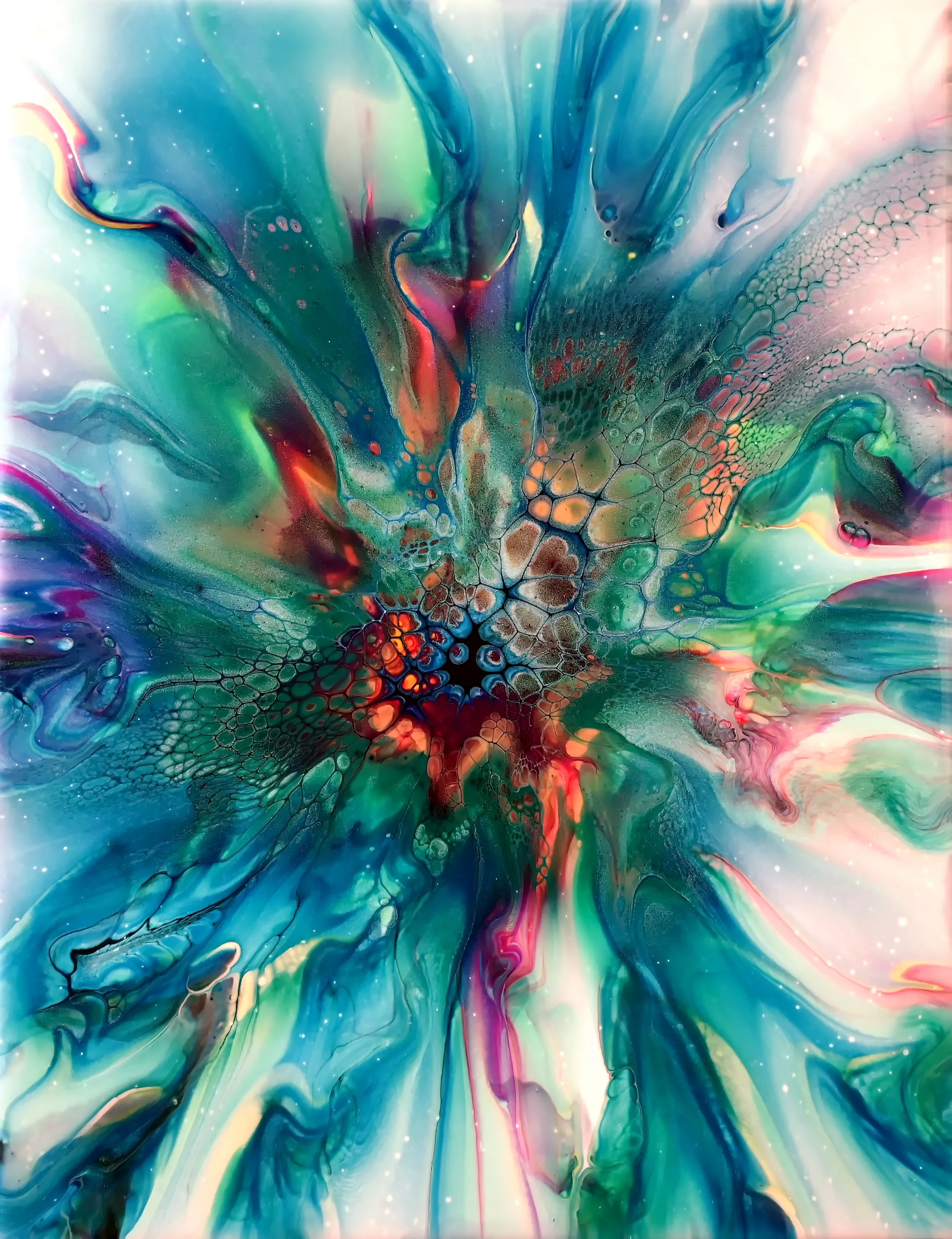I Finally Did It! 😱 My First Real Acrylic Pouring Bloom Success! ✨🎉