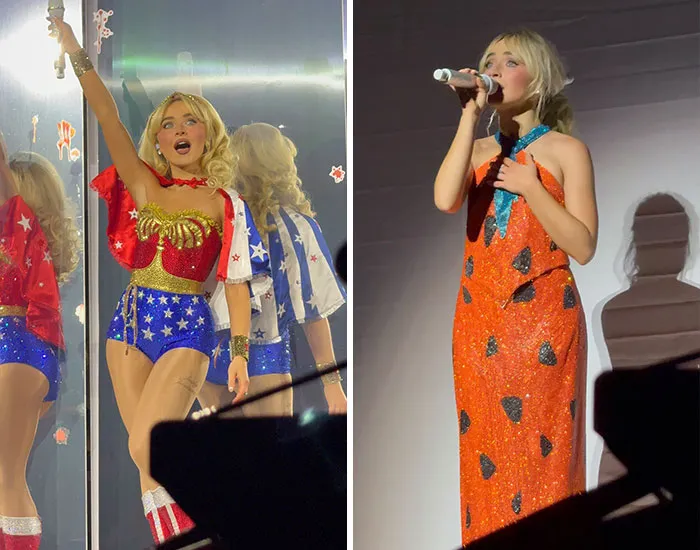 Celebrity wearing colorful Halloween costumes, showcasing creative and standout looks for Halloween costume trends.