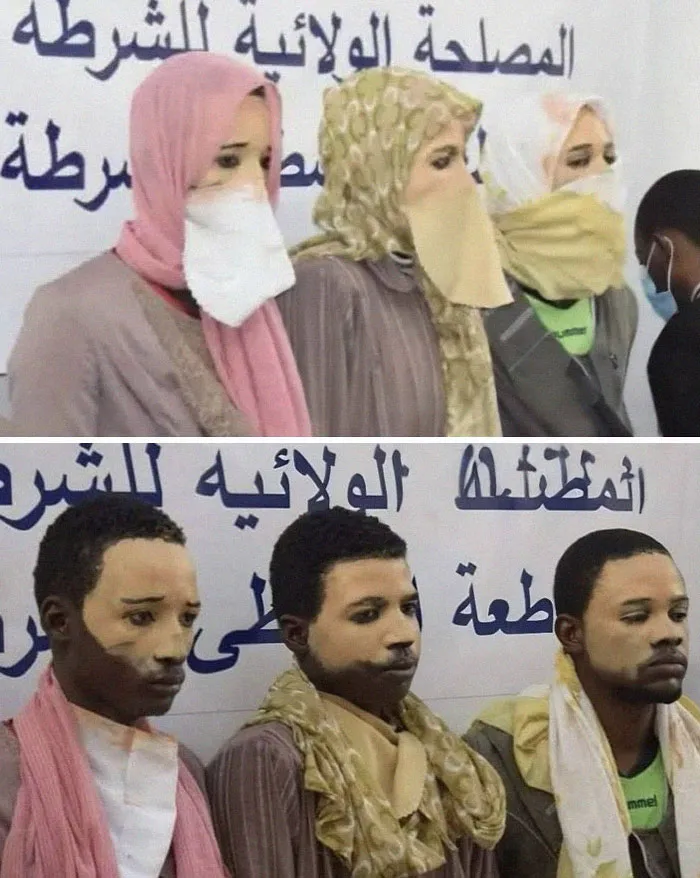 People attempting to disguise themselves with masks and scarves in a humorous there was an attempt fail pics moment.