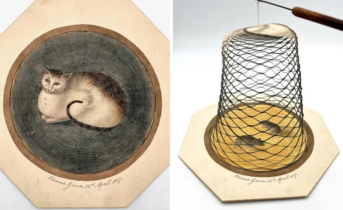 Check Out This "Cat And Mouse" Regency-Era Cobweb Made By The English Artist, Eleanor Green In 1817