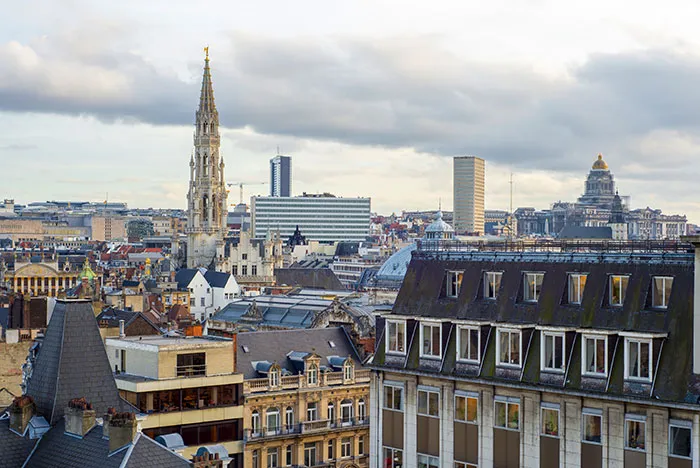 City skyline viewed from above with historic and modern buildings, relevant for solo female travelers places not recommended.