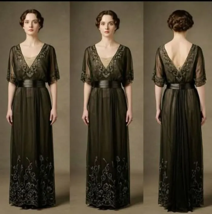 1910's Titanic Era Edwardian Evening Gown