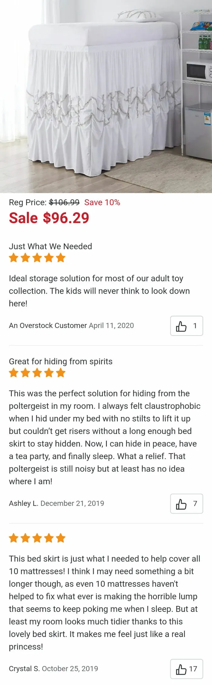 Came Across The Reviews On This Ridiculous Bedskirt LOL