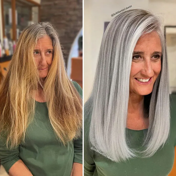 These Stunning Gray Hair Transformations By Celebrity Colorist Jack Martin Might Make You Rethink Dyeing (48 Pics)