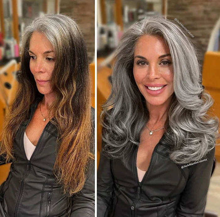 These Stunning Gray Hair Transformations By Celebrity Colorist Jack Martin Might Make You Rethink Dyeing (48 Pics)