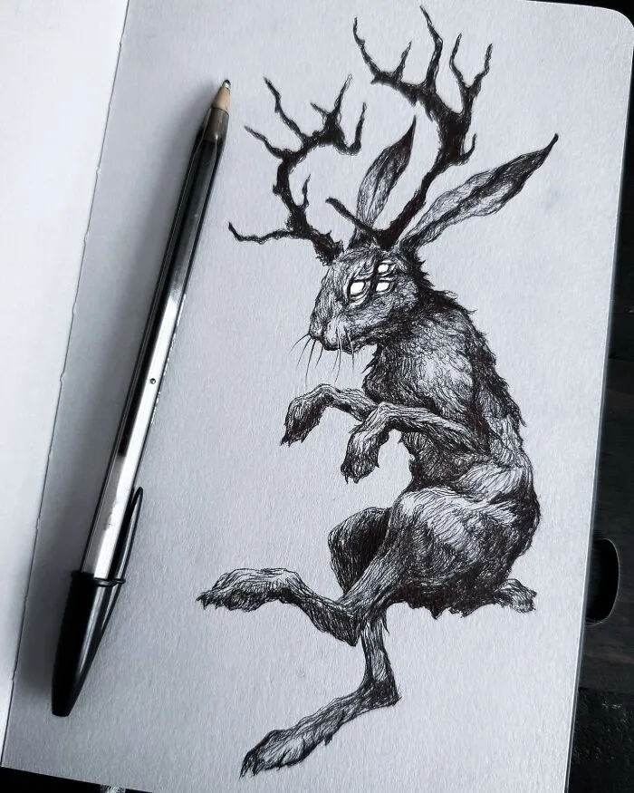 This Las Vegas Artist Blends Horror And Beauty In These Emotional, Unsettling Drawings (35 Pics)