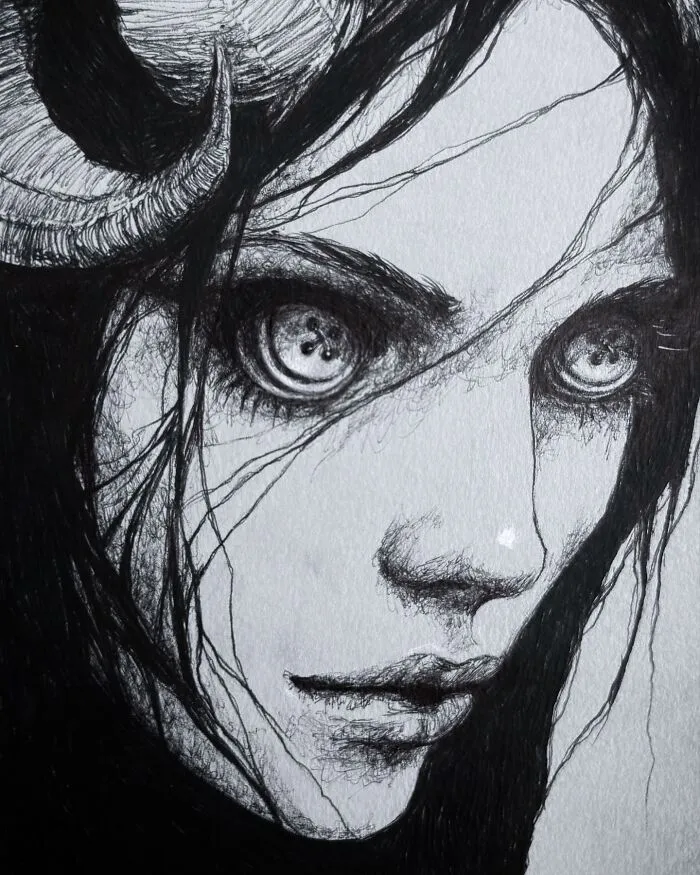 This Las Vegas Artist Blends Horror And Beauty In These Emotional, Unsettling Drawings (35 Pics)