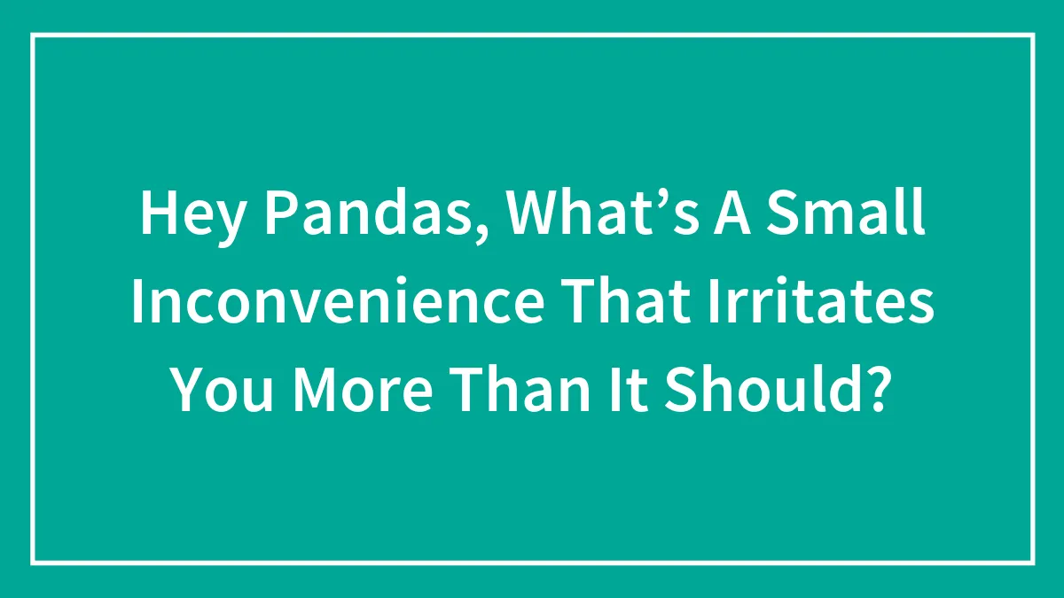 Hey Pandas, What’s A Small Inconvenience That Irritates You More Than It Should?