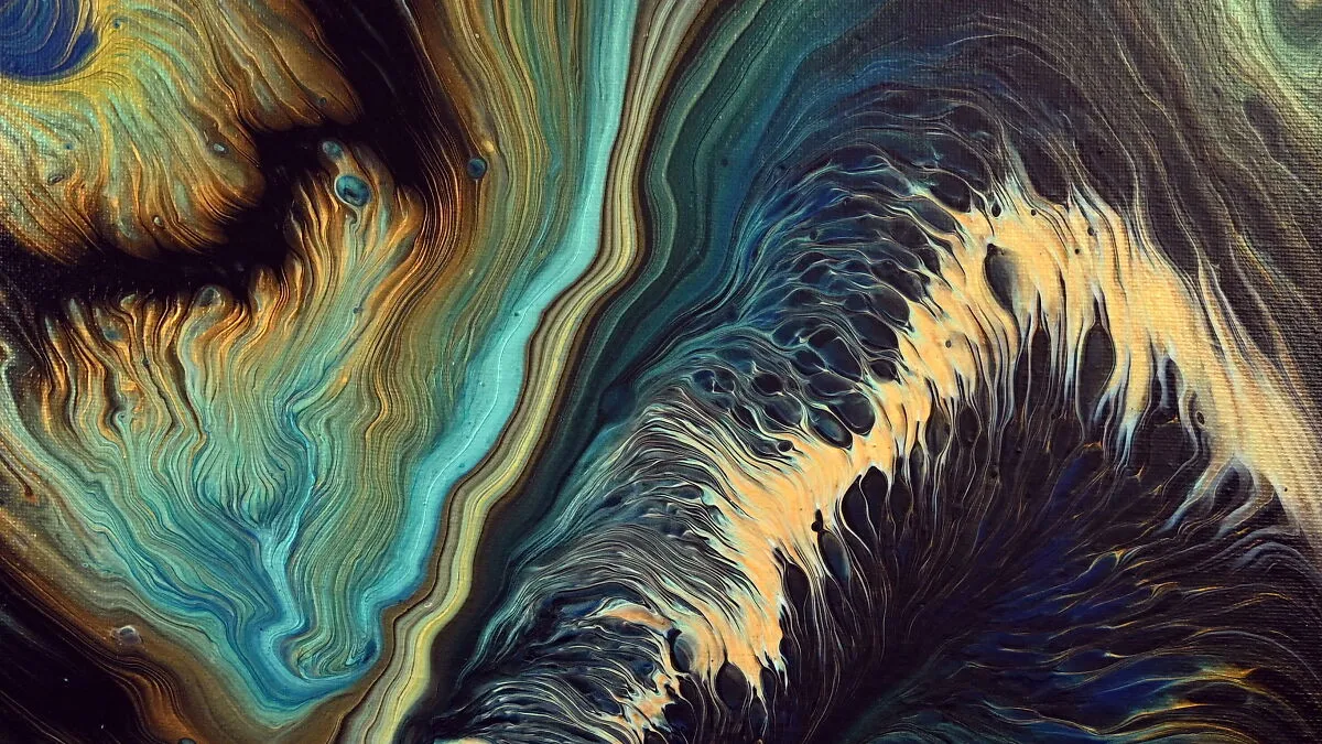 Waterfall Cup Straight Pour In Blues: Easy Acrylic Pour Painting