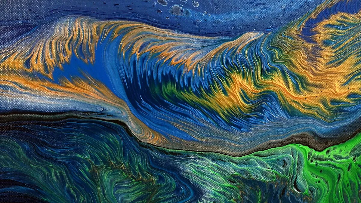 Combine Two Basic Acrylic Pouring Techniques To Create A Beautiful Abstract Landscape