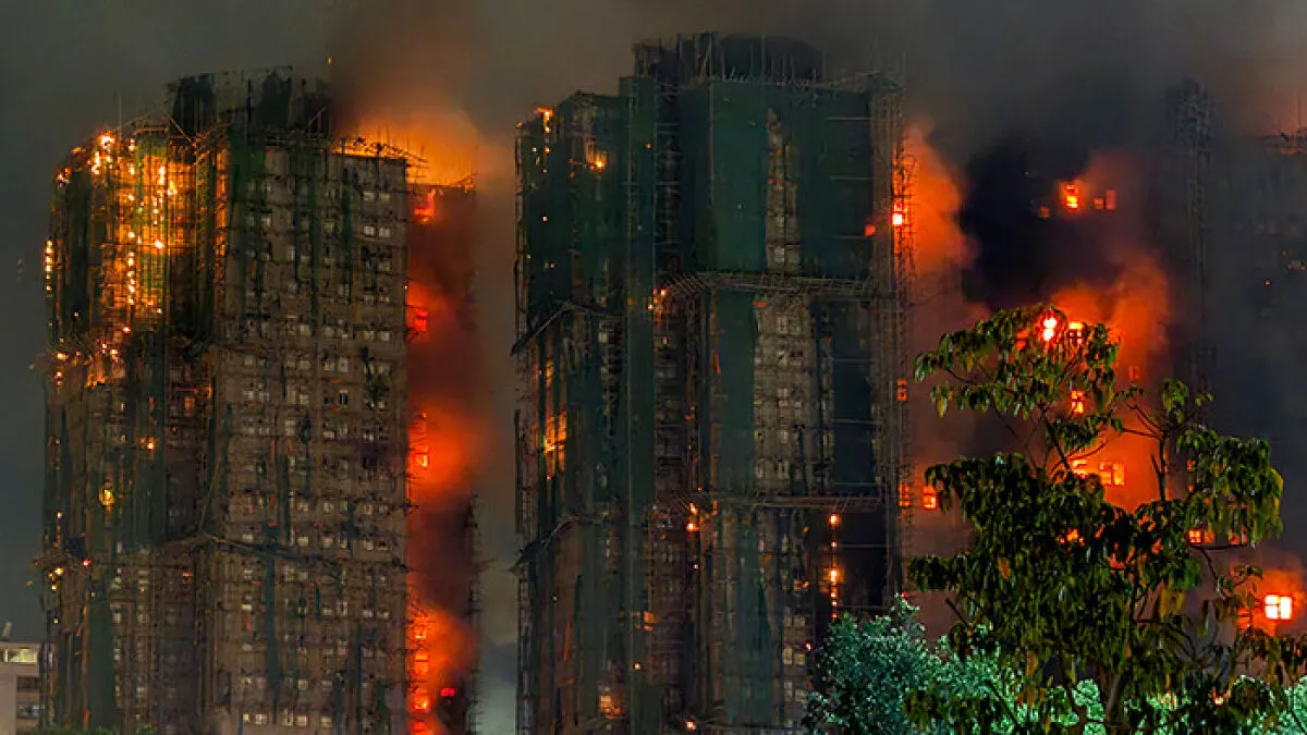 Horrifying Scene Caught On Video As Massive Fire Rips Through Hong Kong High-Rise