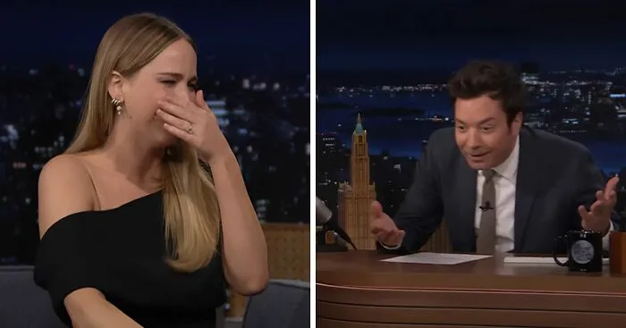 Jennifer Lawrence Leaves Jimmy Fallon Awkwardly Laughing After Emotional And 'Chaotic' Interview