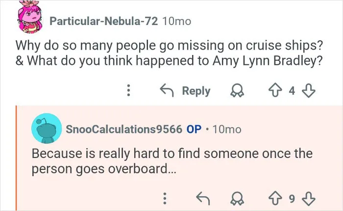 Cruise ship employees discussing challenges and sharing behind the scenes insights at their workplace on a social platform.