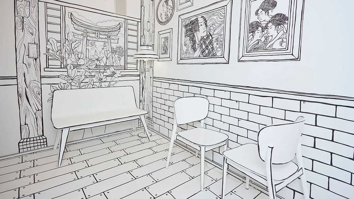 This 2D Restaurant In NYC Feels Like Stepping Into A Drawing