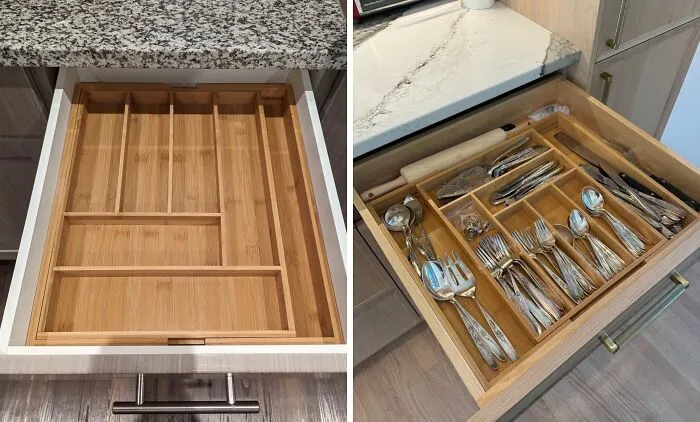 Fighting A Losing Battle Against A Stuck Ladle Is A Morning Ritual You Can Skip Thanks To The <a Style="Display:inline;" Href="Https://Www.amazon.com/Expandable-Organizer-Adjustable-Silverware-Pipishell/Dp/B07srv3sn8?ie=utf8&th=1&linkcode=ll1&tag=bpwoodpecker-20&linkid=a151d93a186dfdafad94cf557e852d96&language=en_us&ref_=as_li_ss_tl" Target="_blank">   <span Style="Font: Inherit; Color: #d74b1f;"> Expandable Cutlery Tray </Span> Sliding Out To Trap Your Wandering Forks In Their Proper Zones