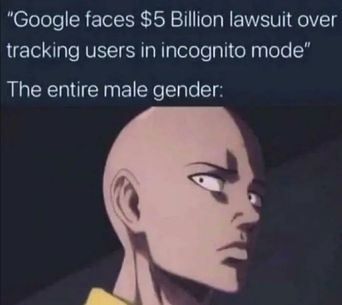 Meme about Google $5 billion lawsuit and male reaction, fitting 45 posts that will make you say wait what and laugh out loud