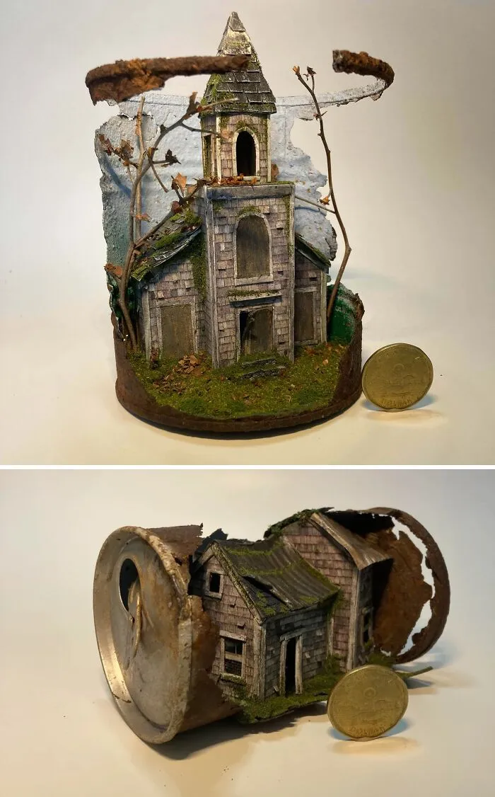 I Make Tiny Sculptures Of Abandoned Places :)