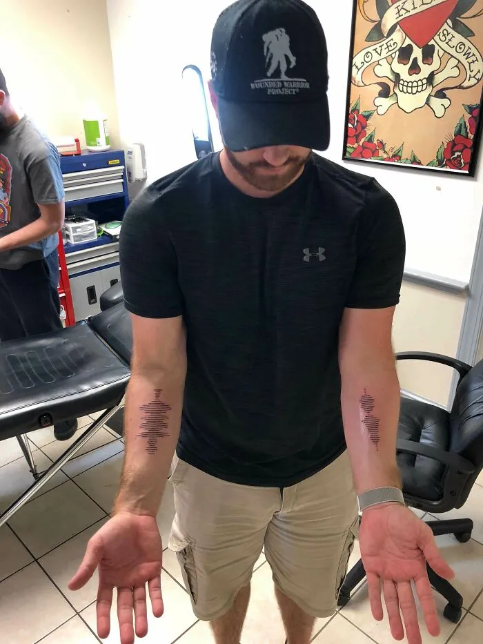 After A Year And A Half Fighting In Court, I Just Won Custody Of My Two Boys (6 And 4). So, I Got Them Each To Say “Daddy, I Love You.” For My First Tattoo