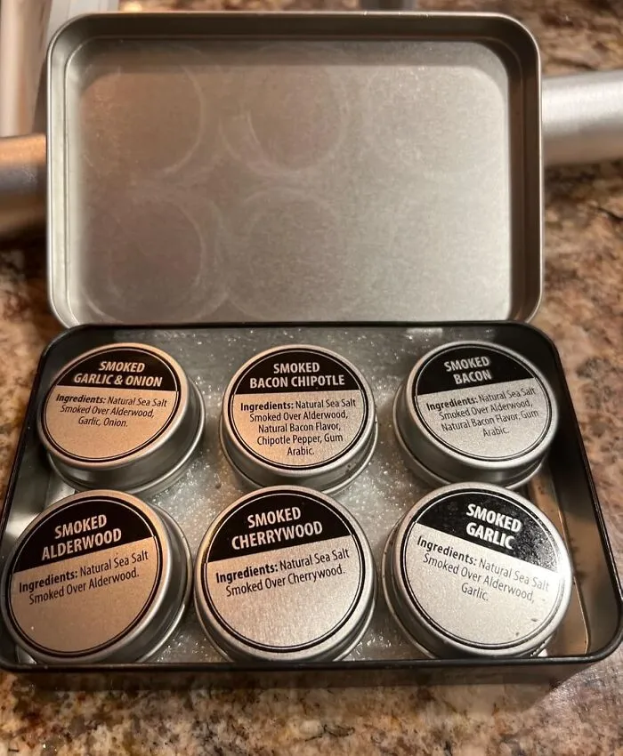 A <a Style="Display:inline;" Href="Https://Www.amazon.com/Smoked-Sea-Salt-Sampler-Cherrywood/Dp/B00478ugqo?ie=utf8&th=1&linkcode=ll1&tag=bprabbit-20&linkid=5335490804c1aa869a3b0ca64167cf97&language=en_us&ref_=as_li_ss_tl" Target="_blank">   <span Style="Font: Inherit; Color: #d74b1f;"> Smoked Sea Salt Sampler Set </Span> Will Give Them The Power To Make Their Food Taste Like It Was Just Kissed By A Tiny, Flavorful Campfire, With A Different Kind Of Wood For Every Occasion