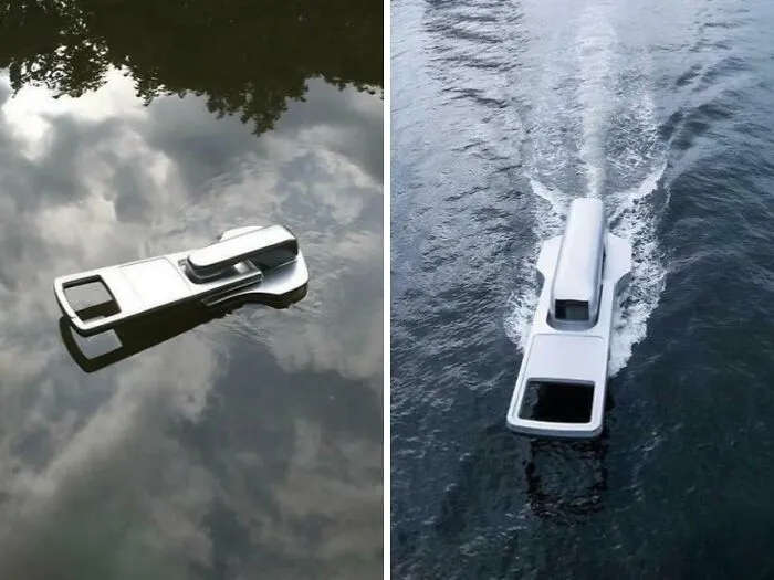 Japanese Designer Yasuhiro Suzuki Created A Giant Zipper-Shaped Boat That Gives The Illusion Of Unzipping The Water As It Moves