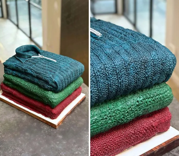 Stack Of Woolly Jumpers Cake