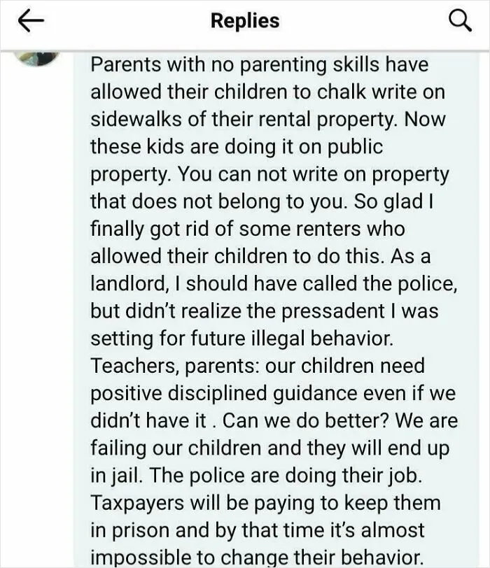 Landlord Evicts Tenants For Drawing With Chalk On The Sidewalk And Wants To Call The Police
