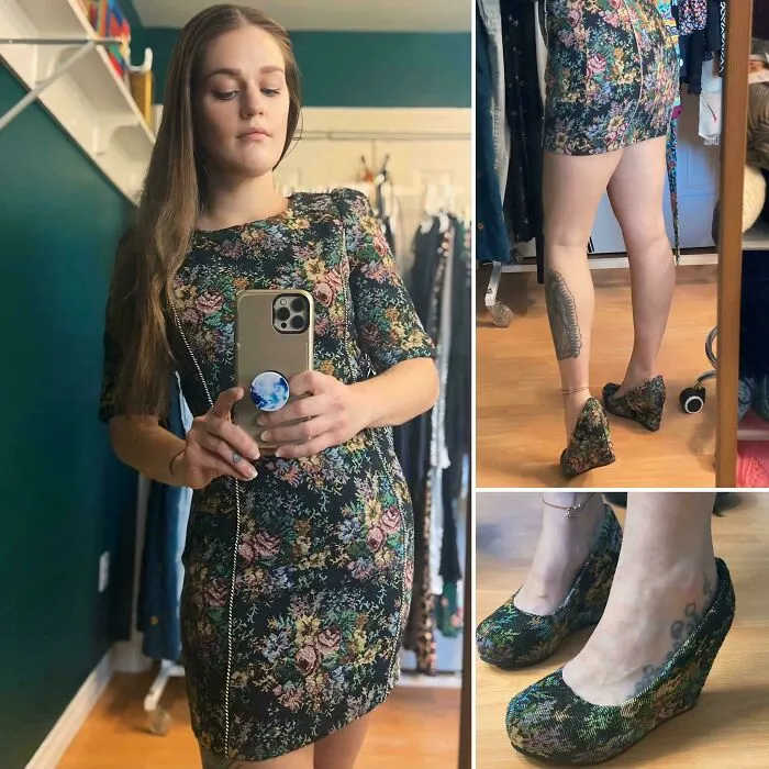 Thrifted Outfit! Matching Dress And Shoes Are Totally Different Brands Found At Different Locations