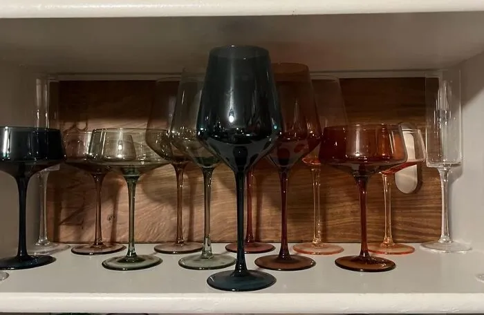 Your Mom Can Now Drink Her Nightly Glass Of "Mom Juice" Like The Glamorous, Main-Character-In-A-Nancy-Meyers-Movie She's Always Been With A Set Of <a Style="Display:inline;" Href="Https://Www.amazon.com/Saludi-Colored-Glasses-Stemmed-Multi-Color/Dp/B0byc8hg4w?ie=utf8&linkcode=ll1&tag=bpferret-20&linkid=65cda91c393fec8cee4413a719f9e0b0&language=en_us&ref_=as_li_ss_tl" Target="_blank">   <span Style="Font: Inherit; Color: #d74b1f;"> Colored Coupe Glasses </Span>
