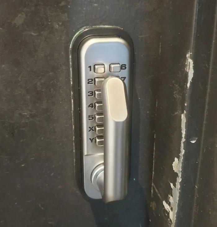The New Lock At My Work Has The Handle Placed On Top Of The Keys Making It Quite Difficult To Input The 6+ Key Code To Enter