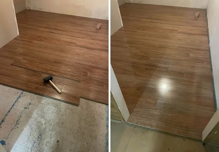 Today I Taught Myself To Lay Laminate Flooring. It’s Not Much, But I Wasn’t Taught How To Do Stuff Because I’m A Girl