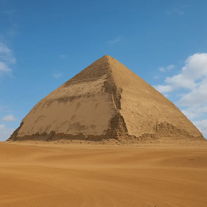 Ancient Egyptian pyramid in the desert under a clear blue sky, showcasing incredible architecture from ancient Egypt.
