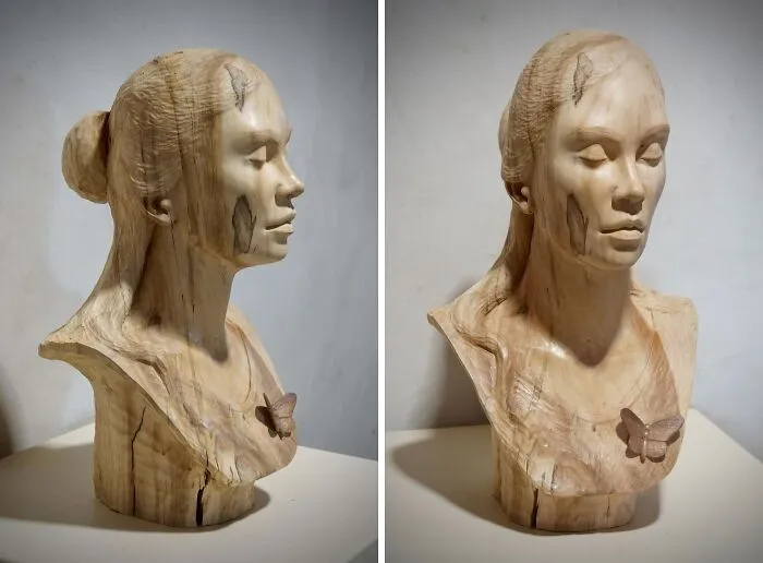 A Basswood Bust Carving (Based On My Wife)