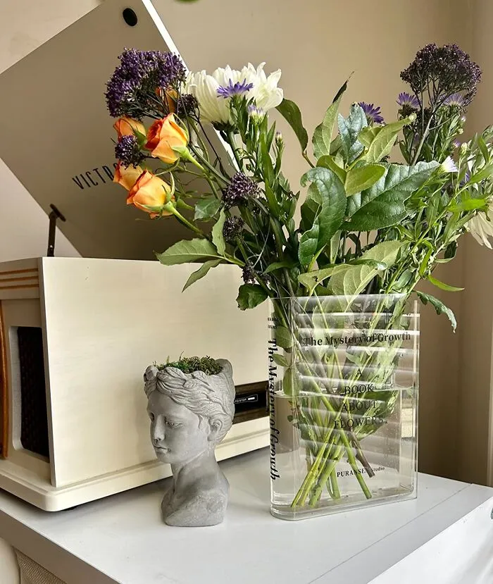 A <a Style="Display:inline;" Href="Https://Www.amazon.com/Puransen-Bookend-Vase-Flowers-Minimalist/Dp/B099pqb6tz?ie=utf8&th=1&linkcode=ll1&tag=bpcrocodile-20&linkid=f3655f45c016142569f0f7d04db5a220&language=en_us&ref_=as_li_ss_tl" Target="_blank">   <span Style="Font: Inherit; Color: #d74b1f;"> Clear Bookend Vase </Span> Is A Glorious, Multi-Tasking Masterpiece That Will Both Prop Up Your Books And Hold A Beautiful, Life-Affirming Bouquet Of "Please-Don't-Judge-Me-For-How-Many-Books-I-Own" Flowers