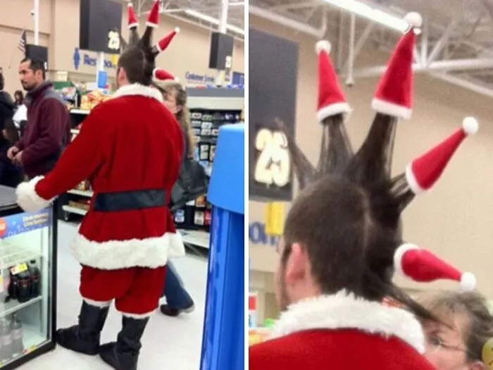 Papá Noel punk rock visto en Walmart