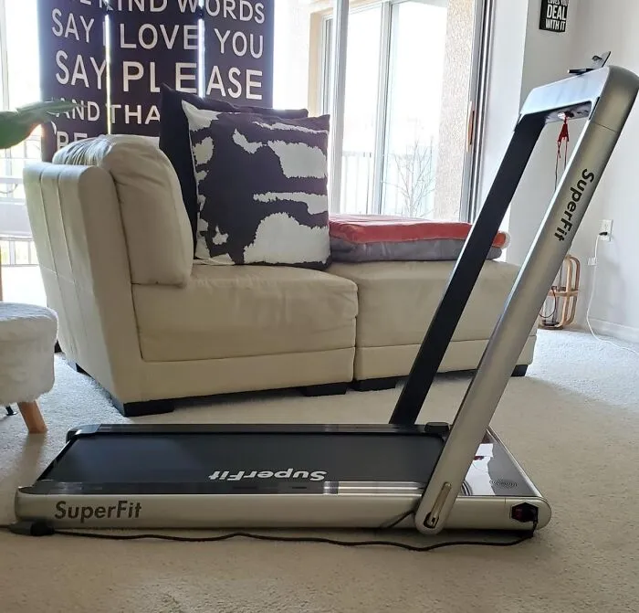 Most Exercise Equipment Eventually Becomes A Place To Hang Laundry But The <a Style="Display:inline;" Href="https://Www.amazon.com/Goplus-Treadmill-Electric-Installation-Free-Bluetooth/Dp/B081jmw6fj?ie=utf8&th=1&linkcode=ll1&tag=bpmole-20&linkid=b18316db374f9409e010a11f6059aa91&language=en_us&ref_=as_li_ss_tl" Target="_blank"> <span Style="Font: Inherit; Color: #d74b1f;"> Folding Treadmill </Span> Saves You From That Fate By Sliding Under The Couch The Second You Stop Moving