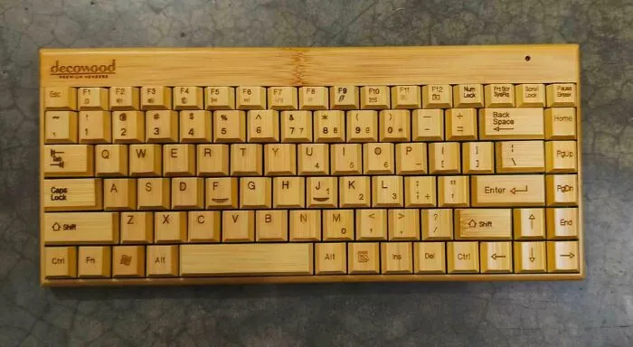 A Bamboo Keyboard Received By Dad As A Gift