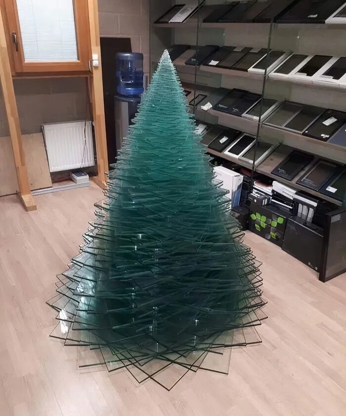 Christmas Tree, Made Out Of Sheets Of Glass