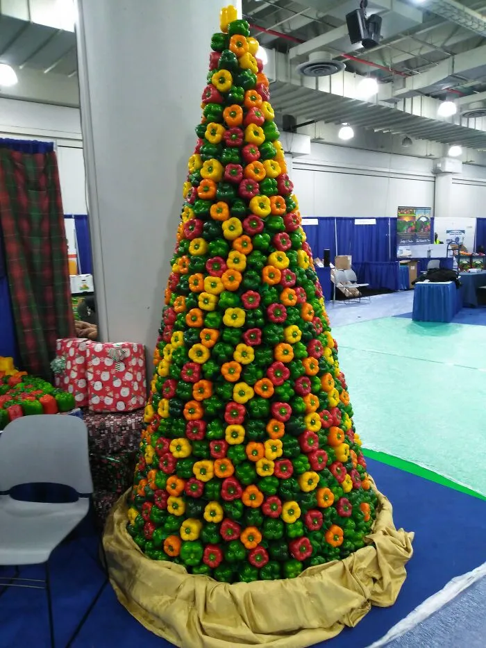 12 Foot Christmas Tree Made Entirely Out Of Bell Peppers