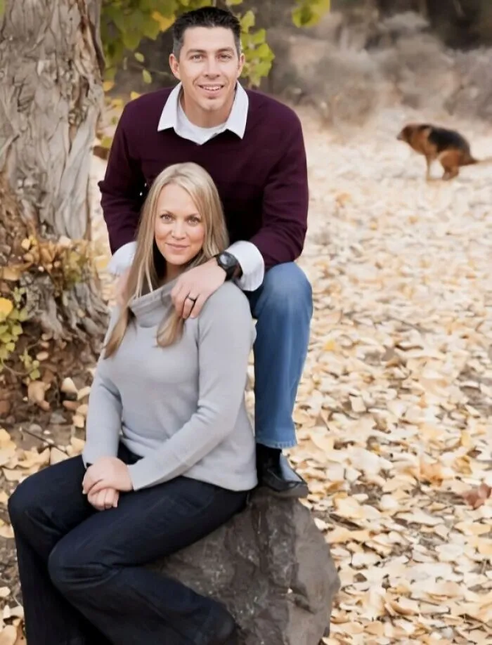 My Husband And I Wanted To Take A Christmas Family Photo With Our Dog Rylee, But He Kept Wandering Off