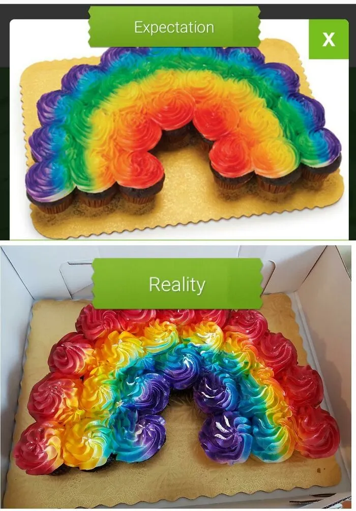 Pedí una tarta de cupcakes arcoiris para el cumple de mi hija, y acabé gratamente sorprendida