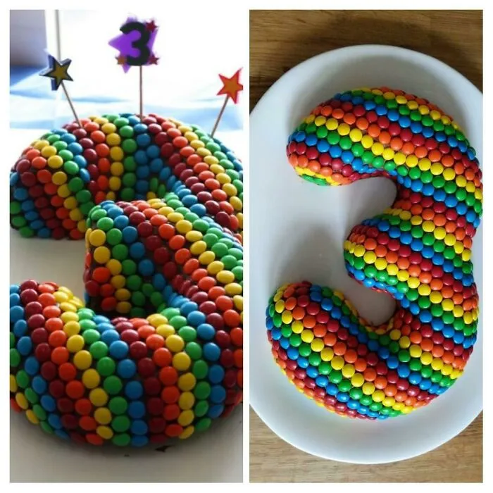 La imagen de la derecha es la tarta de cumpleaños que he hecho para mi sobrina