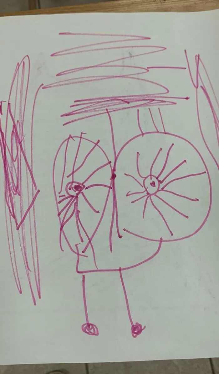 Con resaca en el trabajo y uno de mis alumnos hizo un dibujo sobre mí