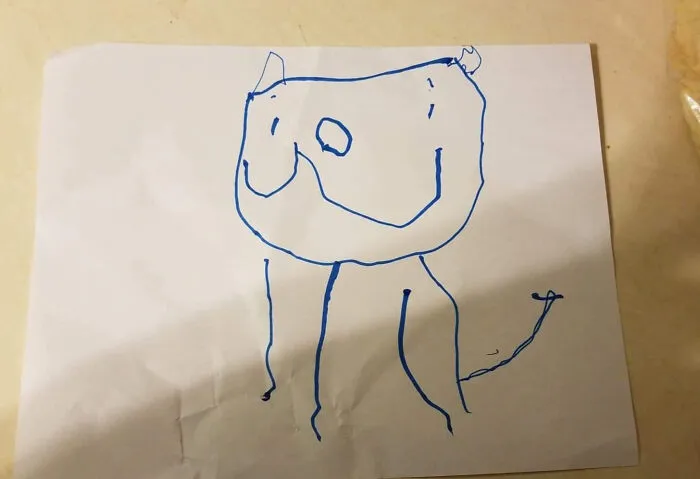 My 3 Year Old Loves Drawing. Here Is His Picture Of A Cat He Did. I May Have A Future Artist On My Hands