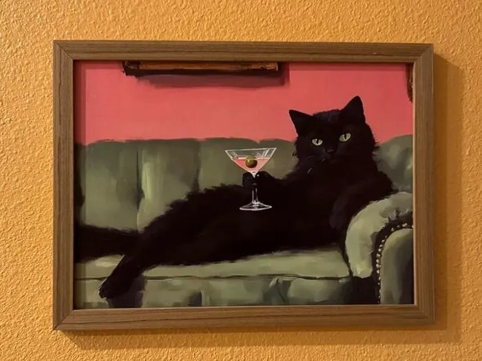 The Art Aficionado In Your Life Will Either Love Or Hate This Tasteful <a Style="Display:inline;" Href="Https://Www.amazon.com/Martini-Eclectic-Cocktail-Painting-Artwork/Dp/B0f741yb4f?ie=utf8&th=1&linkcode=ll1&tag=bppelican-20&linkid=5844653c54717580bc777f15e207f7eb&language=en_us&ref_=as_li_ss_tl" Target="_blank">  <span Style="Font: Inherit; Color: #d74b1f;"> Cat Art </Span> 