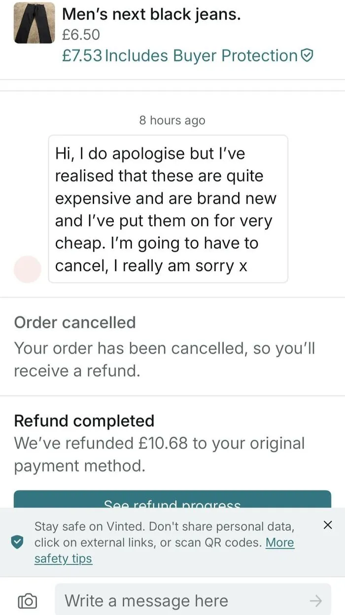 She Cancelled My Purchase So She Can Re Post For £1.50 More 🤦🏻♂️ I Only Wanted Them For Work. This Shouldn’t Be Allowed 😂