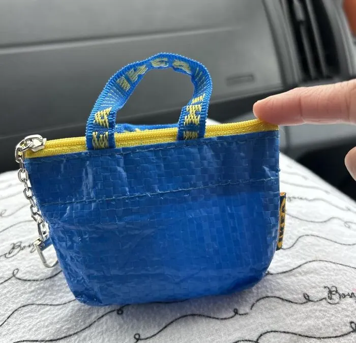 Hauling Your Entire Apartment In The Giant Blue Sack Is Classic Behavior But The <a Style="Display:inline;" Href="Https://Www.amazon.com/IKEA-Purse-Knolig-Small-Zipper/Dp/B07v8rg45z?ie=utf8&linkcode=ll1&tag=bpwhale-20&linkid=8acbec943085ac1fa7e3958699b5bee2&language=en_us&ref_=as_li_ss_tl" Target="_blank">   <span Style="Font: Inherit; Color: #d74b1f;"> Tiny IKEA Bag Keychain </Span> Is Much Better Suited For Carrying Exactly One Swedish Meatball