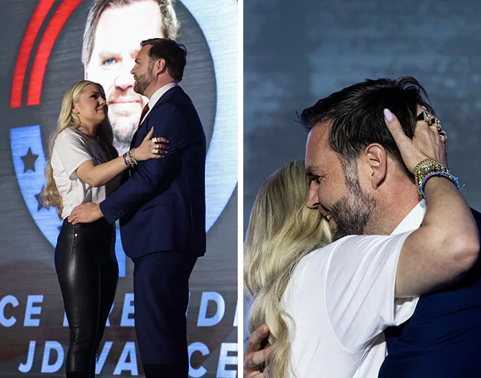 Erika Kirk’s “inappropriate” hug and statement about J.D Vance